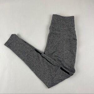 Pop Fit Leggings Womens Small Gray Black Mesh Pockets